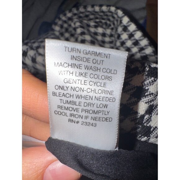 Houndstooth Skirt 7th Avenue Design‎ Studio New York & Company Black & White Med - Picture 8 of 8